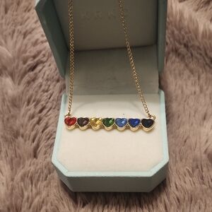 Gold Heart Multicolor Necklace